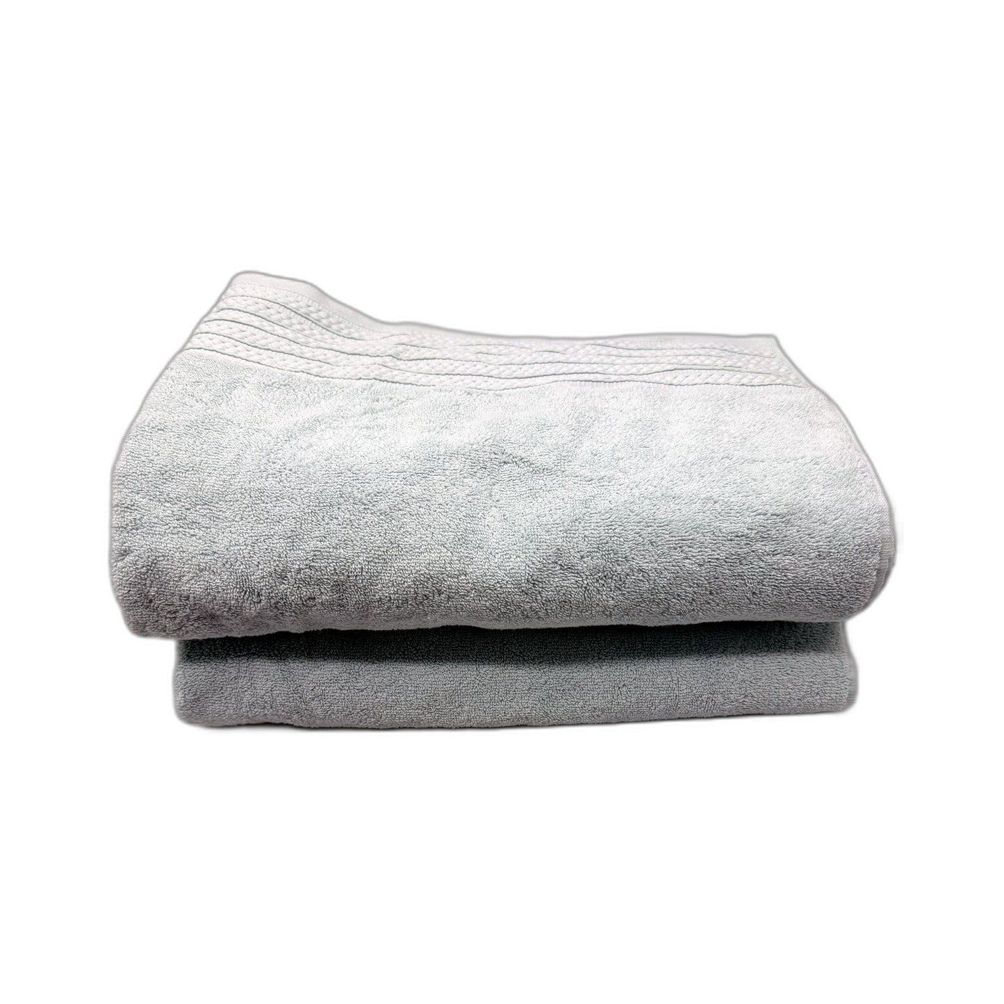 Soft Mint Green Bath Sheets Absorbent Textured Stripe Hem Design 2 Pack NEW