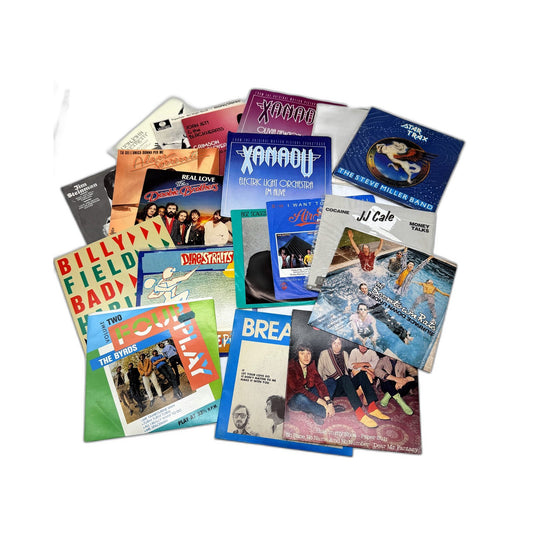 Vintage 21 Pce Vinyl Record Album Collection 1970s 1980s Rock Pop Singles 
