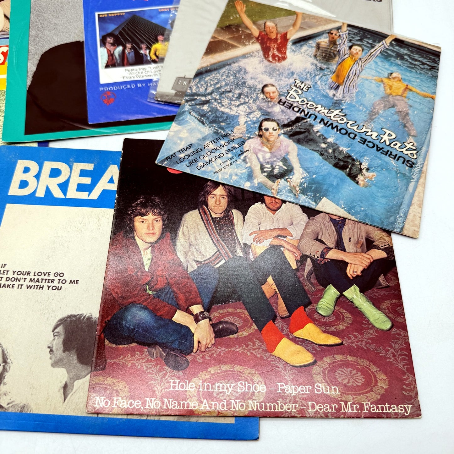 Vintage 21 Pce Vinyl Record Album Collection 1970s 1980s Rock Pop Singles