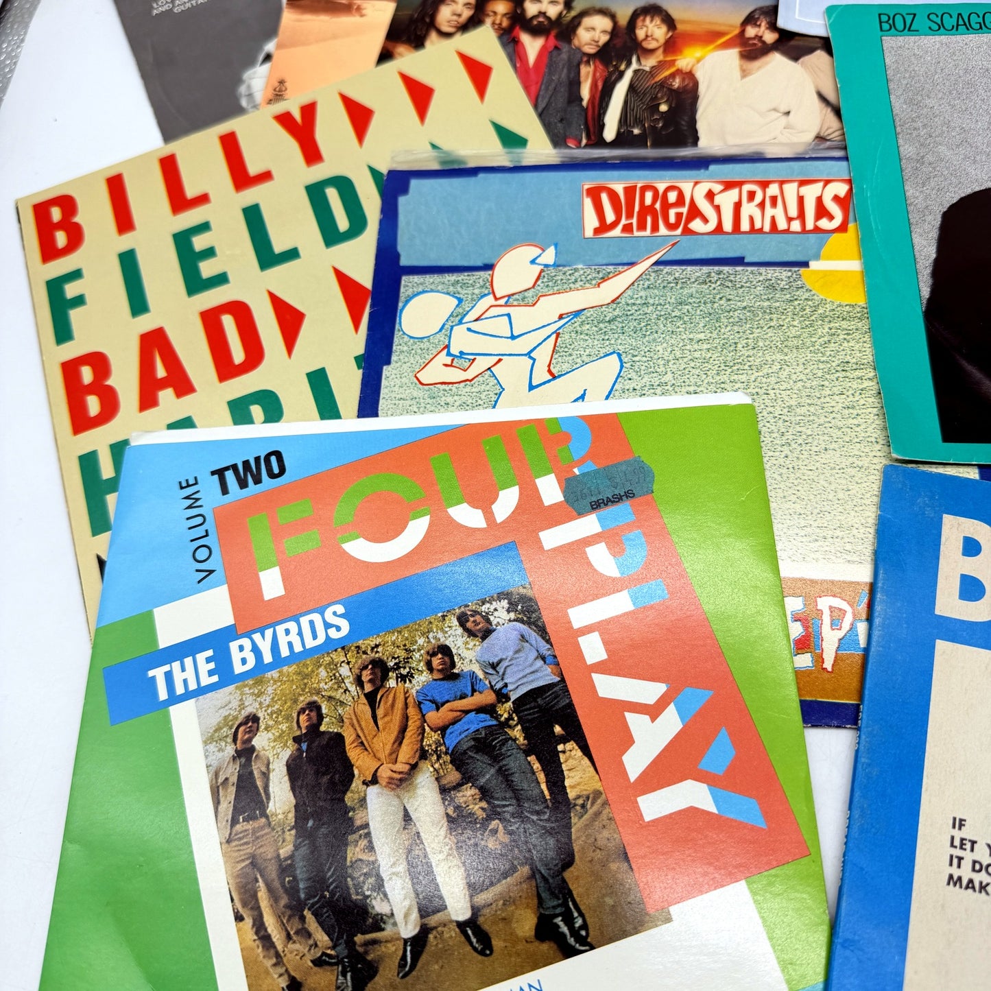 Vintage 21 Pce Vinyl Record Album Collection 1970s 1980s Rock Pop Singles