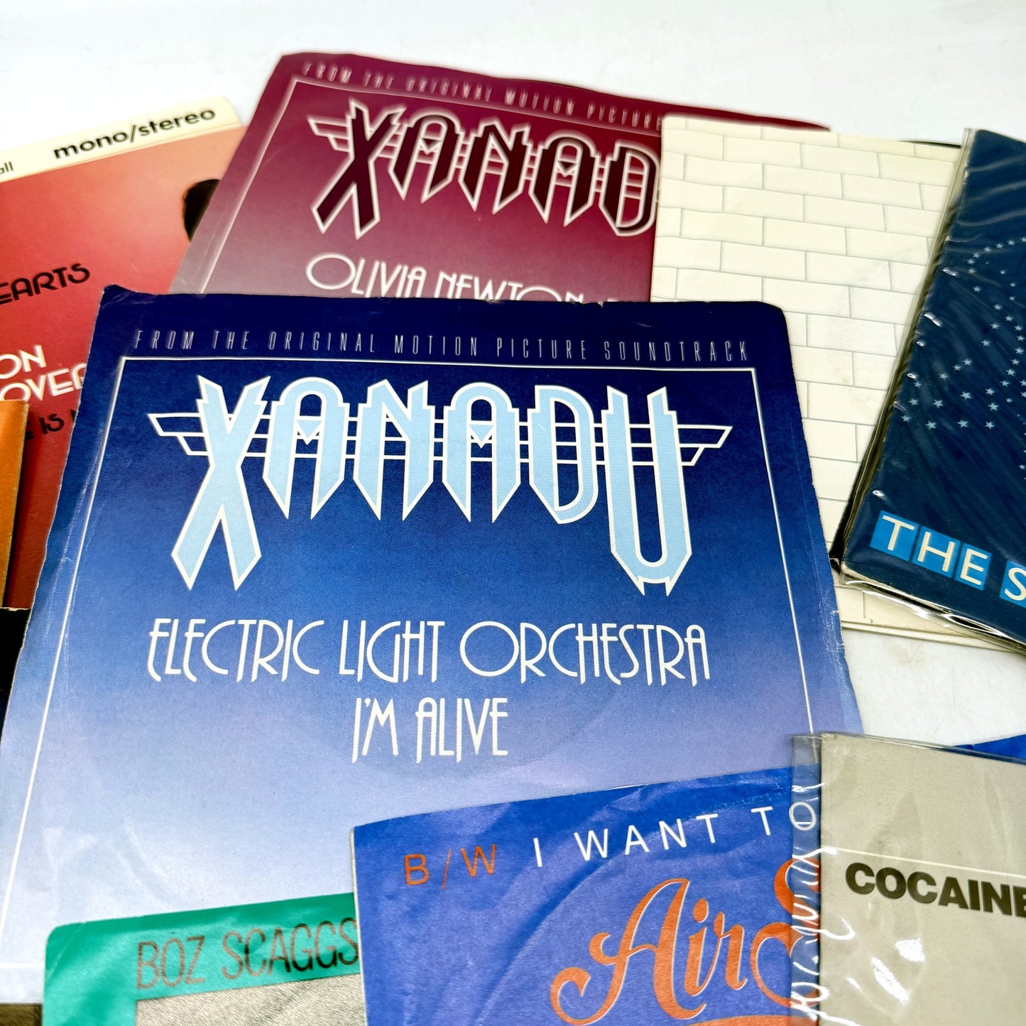 Vintage 21 Pce Vinyl Record Album Collection 1970s 1980s Rock Pop Singles