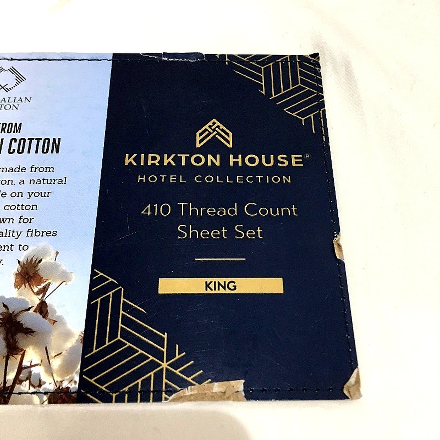 Luxury Bedding Bright White Blue Rim 410 Thread Count Cotton Sheet Set KING NEW