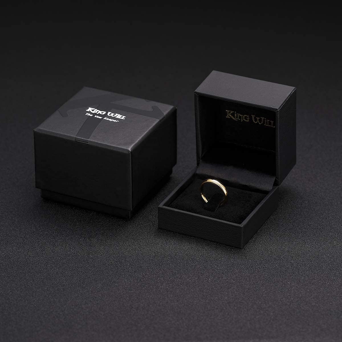 King Will 4mm Polished Tungsten Carbide GPlated Wedding Ring Unisex Size 9 NEW