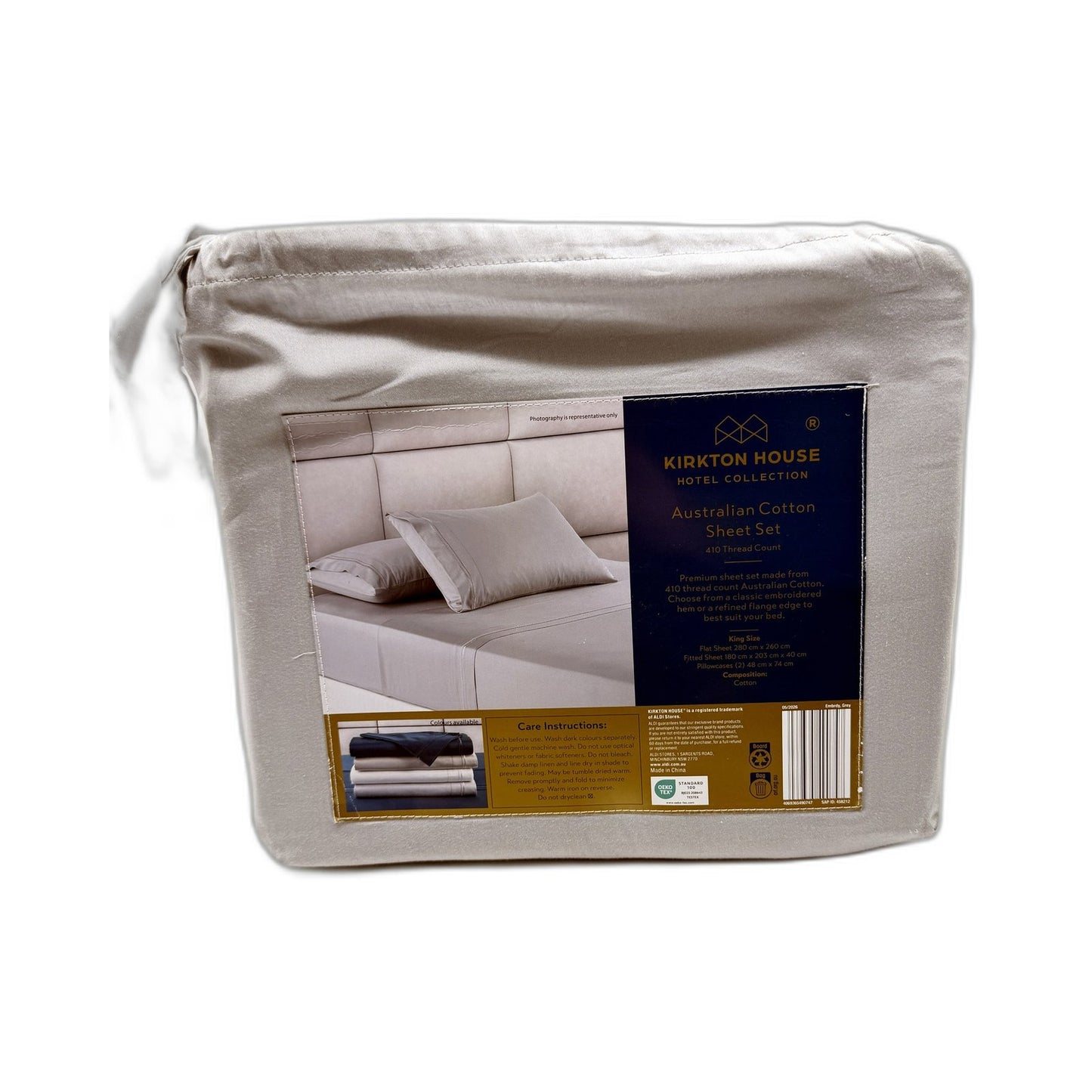 Luxury 410 TC Australian Cotton Hotel Collection Grey Sheet Set KING Bed NEW