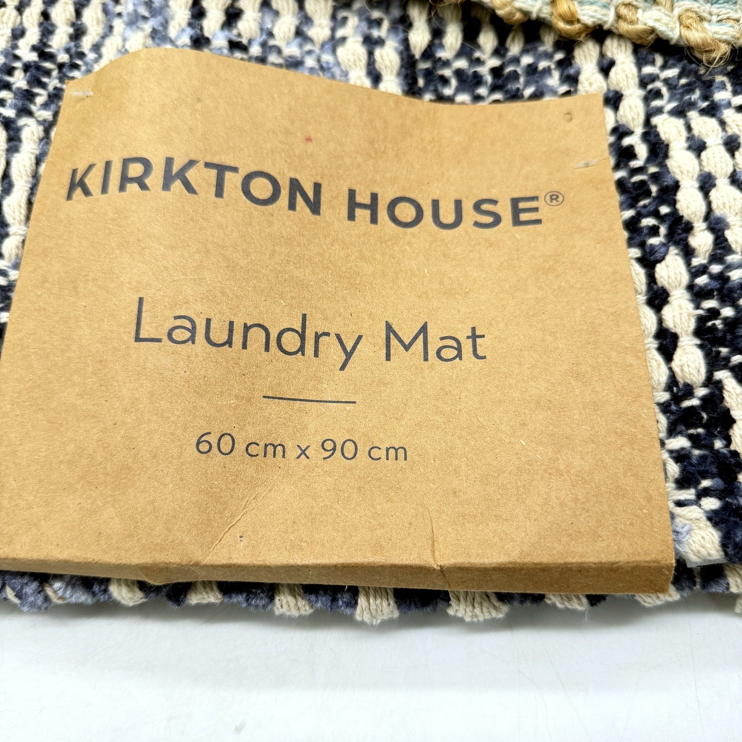 Sturdy & Practical Aqua & Navy Coloured Raw Textured Laundry Matts NEW
