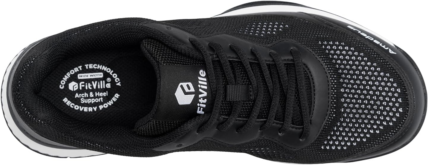 FitVille Breathable Cushioned Tennis Shoes Badminton, Pickleball WIDE US 10 NEW