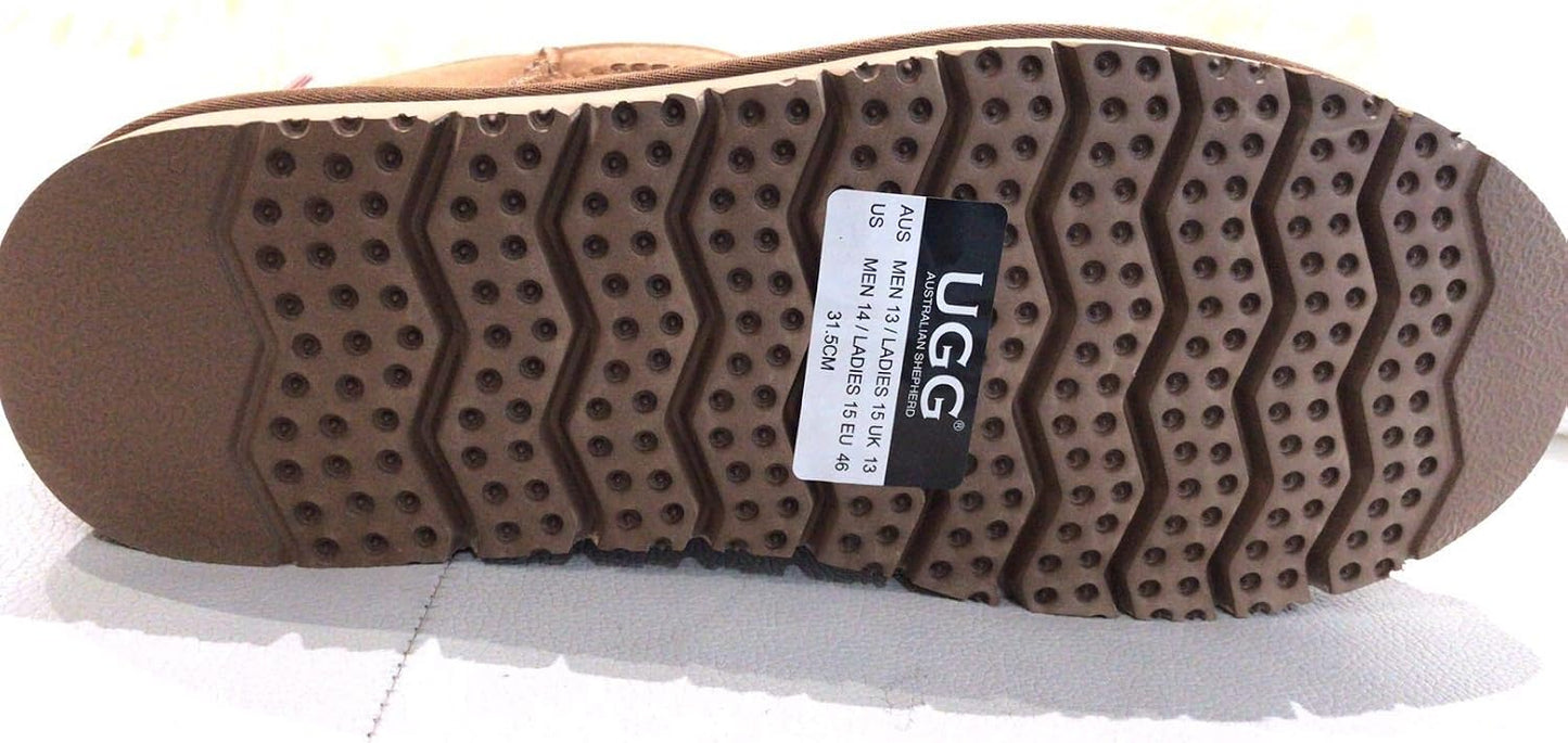 UGG OZ Shepherd Twinface Sheepskin Ankle Boots Chestnut Men 4 Women 6 NEW