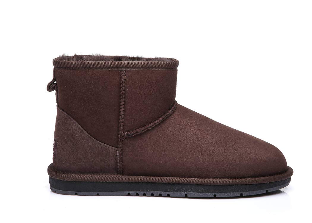 UGG Oz SHEPHERD Unisex Sheepskin Ankle Boots Chocolate Size Mens 9 Ladies 11 NEW