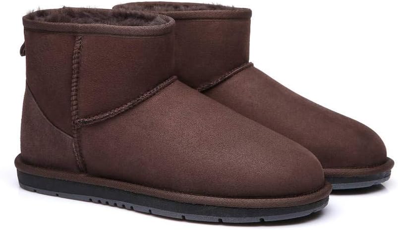 UGG Oz SHEPHERD Unisex Sheepskin Ankle Boots Chocolate Size Mens 9 Ladies 11 NEW