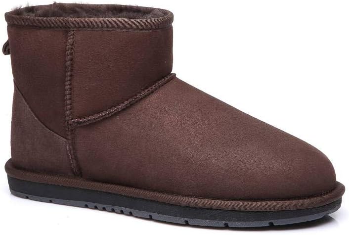 UGG Oz SHEPHERD Unisex Sheepskin Ankle Boots Chocolate Size Mens 9 Ladies 11 NEW