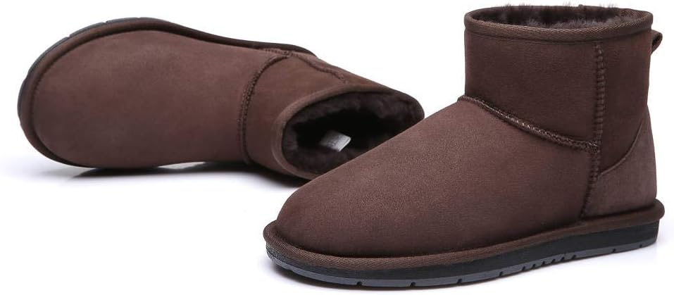 UGG Oz SHEPHERD Unisex Sheepskin Ankle Boots Chocolate Size Mens 9 Ladies 11 NEW