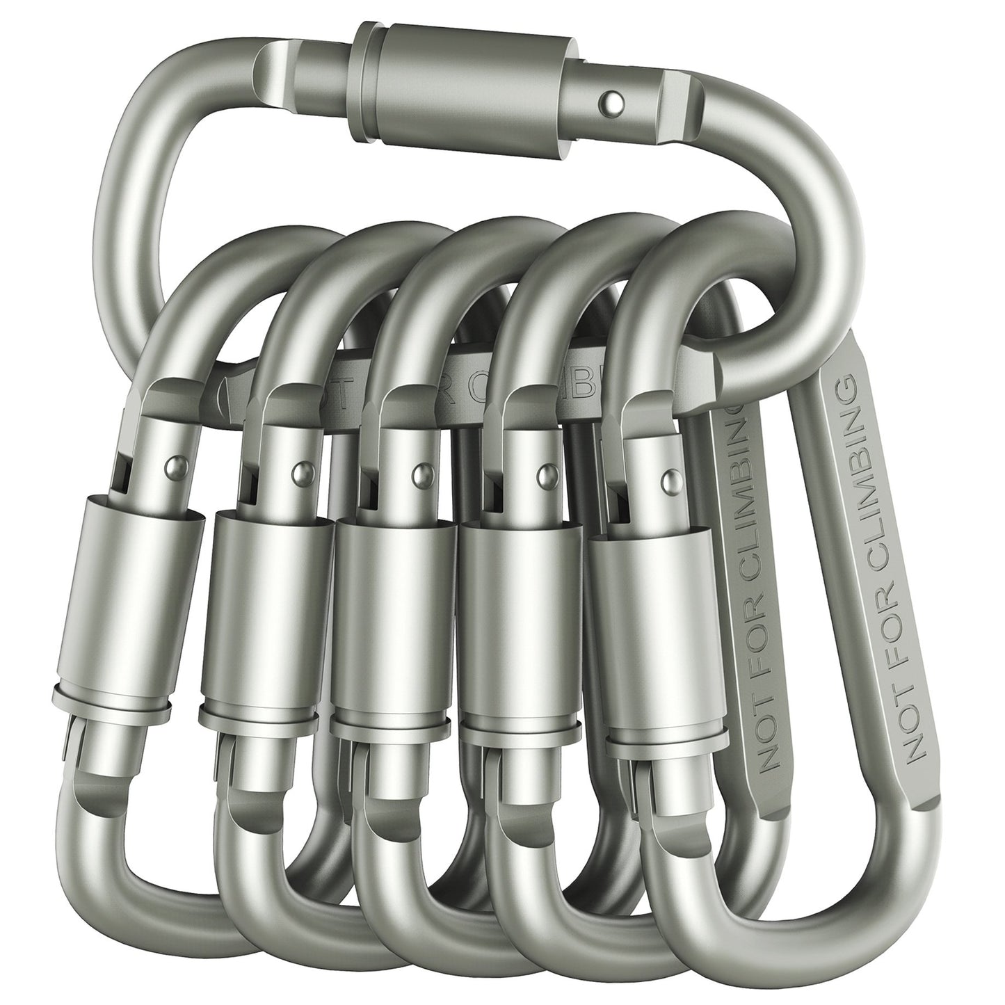Outmate Aluminum Men's D-Ring Locking Carabiners Pack of 6 Lightweight NEW