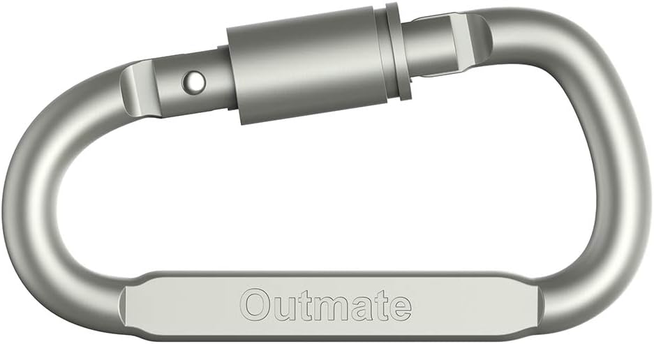 Outmate Aluminum Men's D-Ring Locking Carabiners Pack of 6 Lightweight NEW