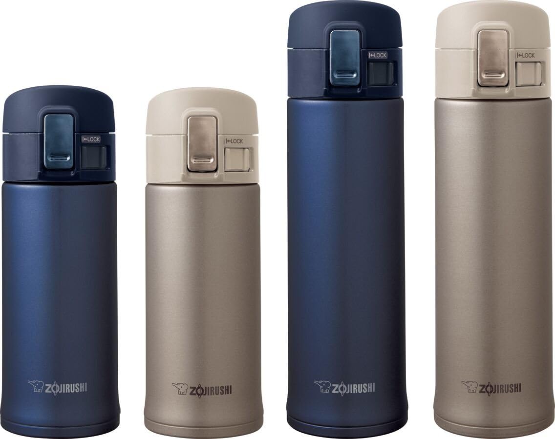 ZOJIRUSHI Stainless Steel Drink Flask with Slicksteel Interior 16 oz Smoky NEW