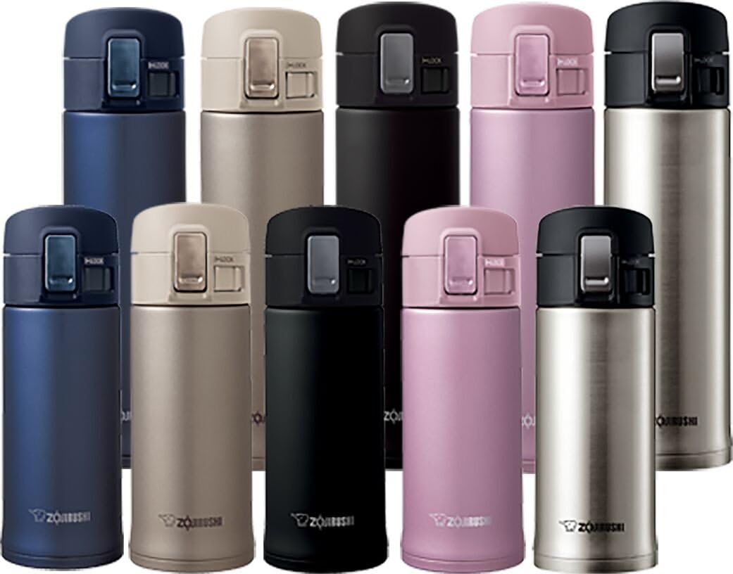 ZOJIRUSHI Stainless Steel Drink Flask with Slicksteel Interior 16 oz Smoky NEW