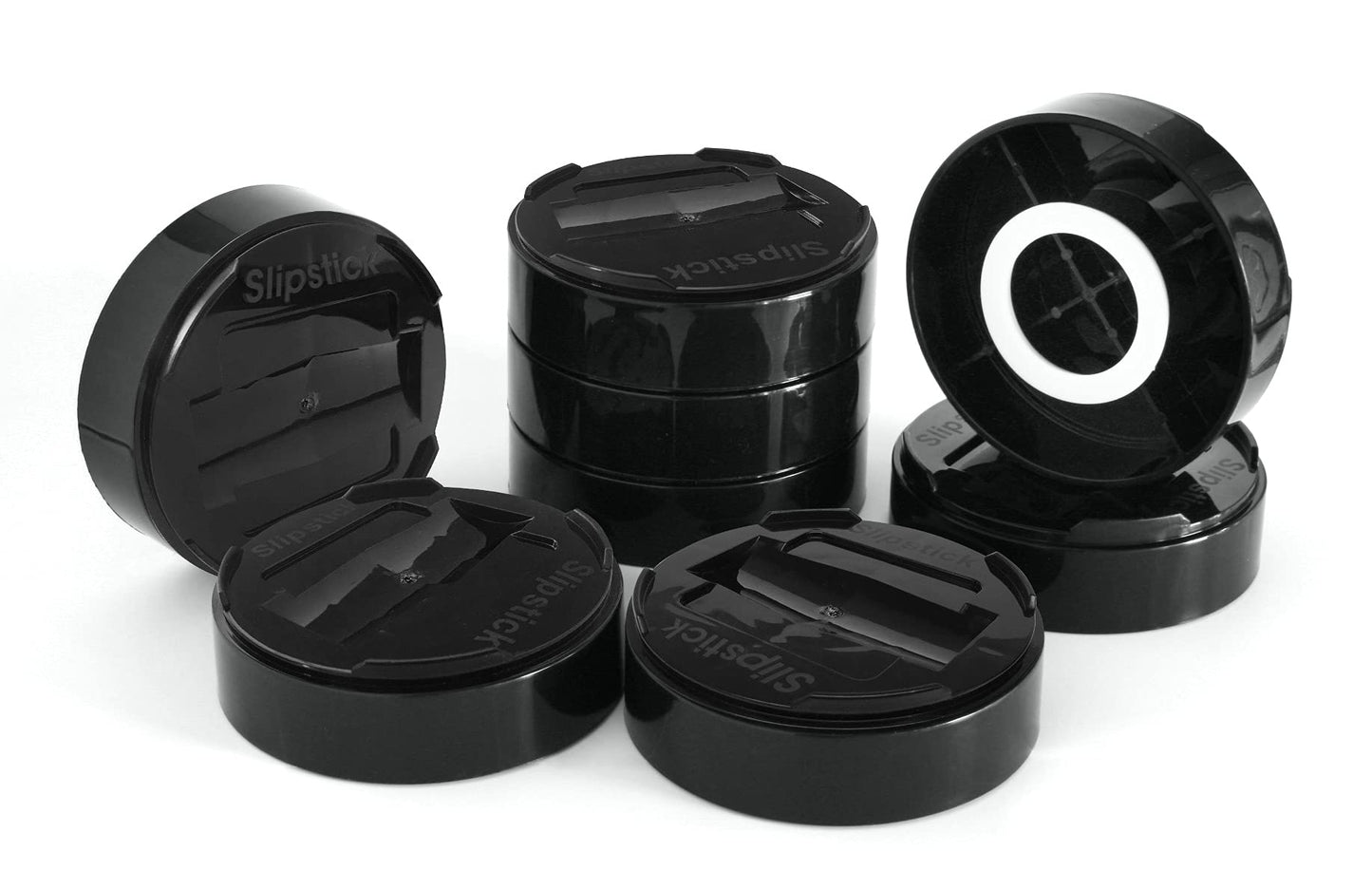 Slipstick 8 Set Adjustable Bed Risers Furniture Lifts Black Height Increase NEW