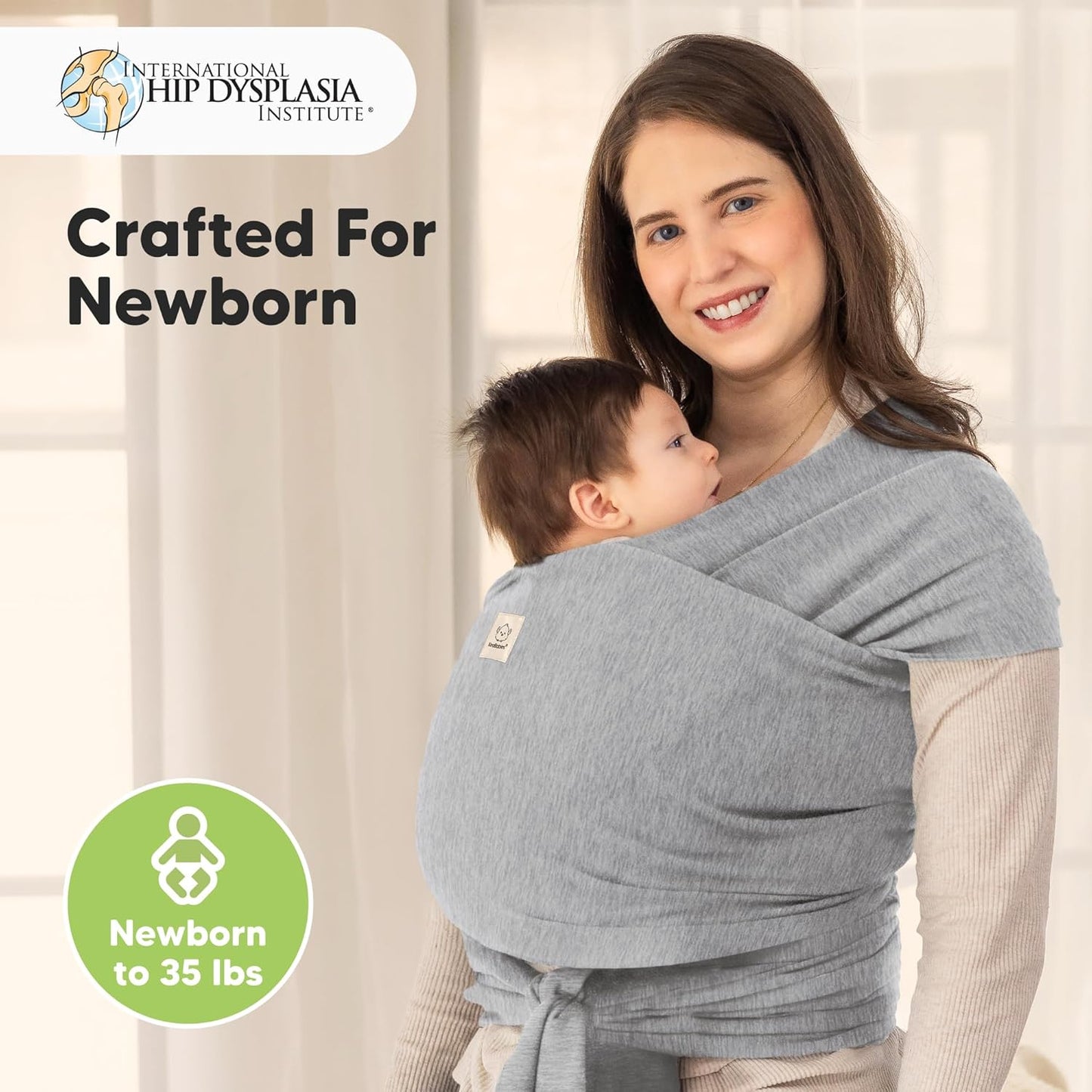 KeaBabies Baby Wrap Carrier All-in-1 Original Newborn - Toddler 3-15kg Grey NEW