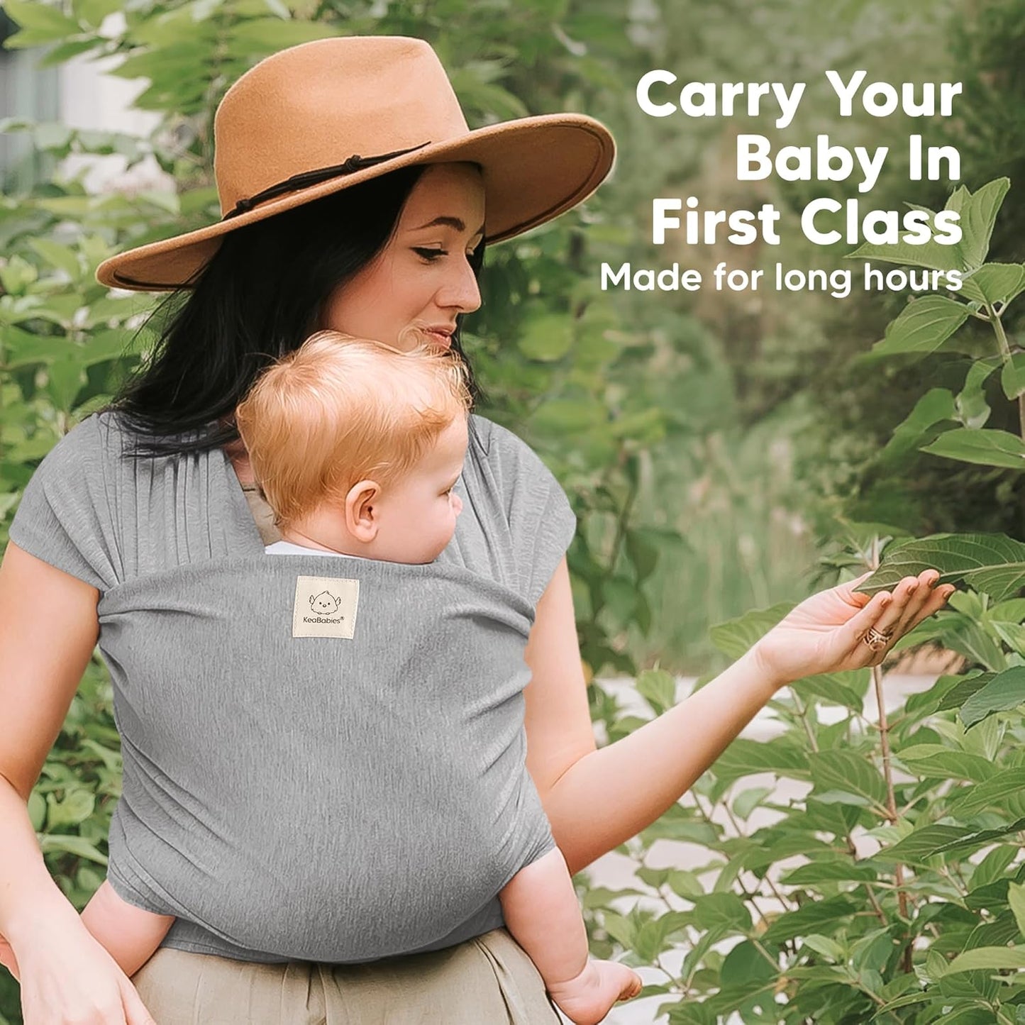 KeaBabies Baby Wrap Carrier All-in-1 Original Newborn - Toddler 3-15kg Grey NEW