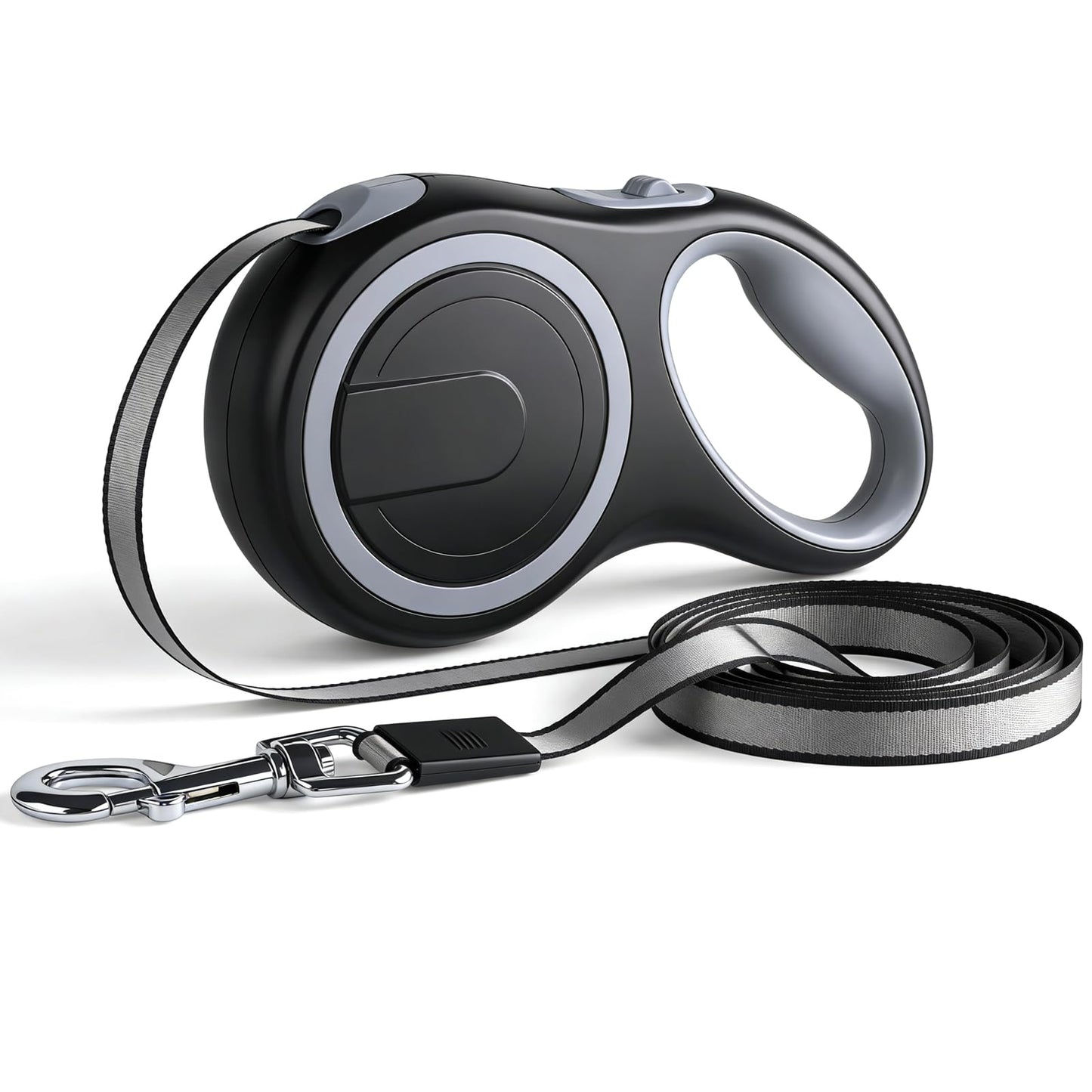 AIDERLY Retractable Dog Leash Heavy Duty Nylon Tape Black Grey 8M DEMO