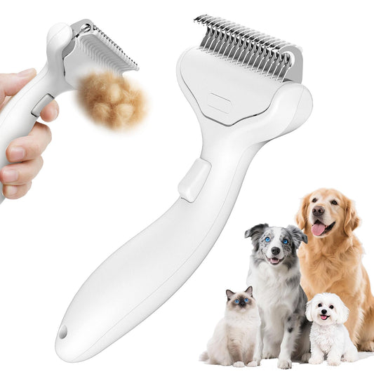 ViCorus Pet Brushes Grooming Brush Dematting Comb Undercoat Rake White NEW