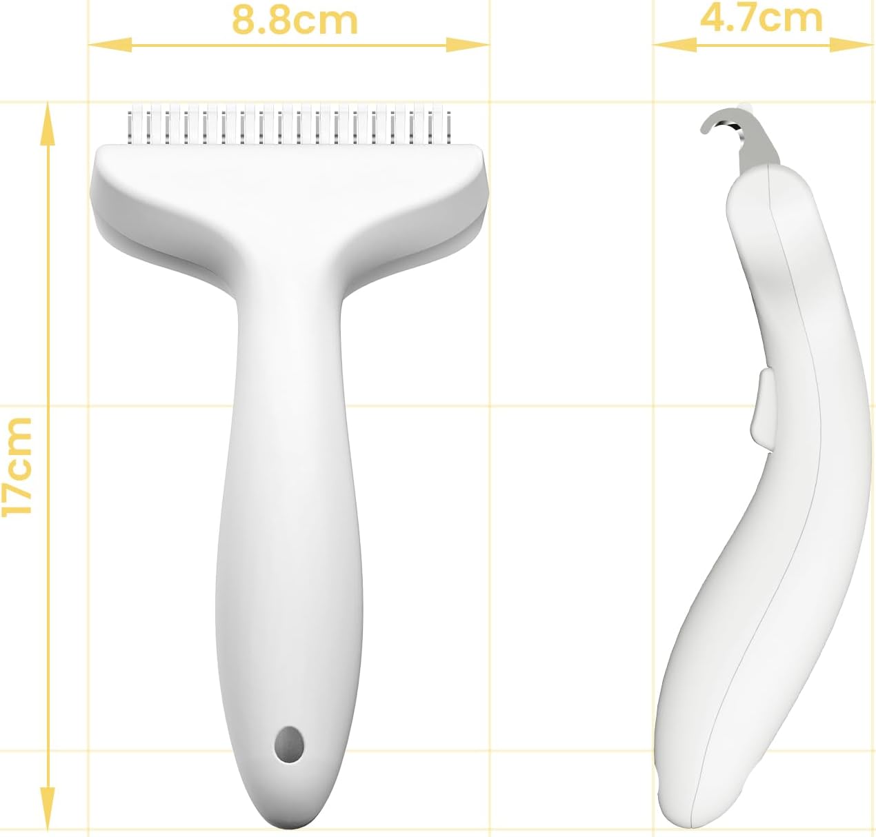 ViCorus Pet Brushes Grooming Brush Dematting Comb Undercoat Rake White NEW