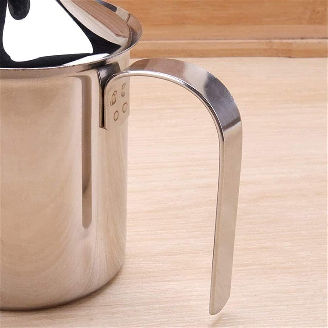 Stainless Steel Manual Milk Frother and Foamer with Filter Screen DEMO