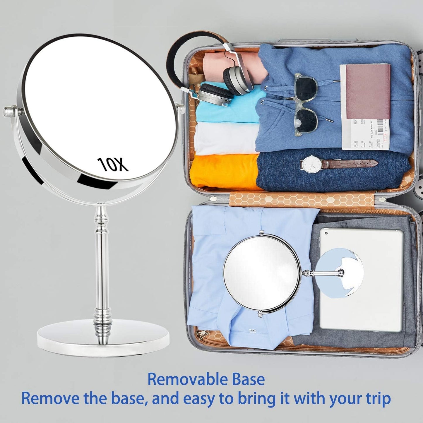 TAOKEY 8" Makeup Mirror with 10X Magnification, Double Sided, Round NEW