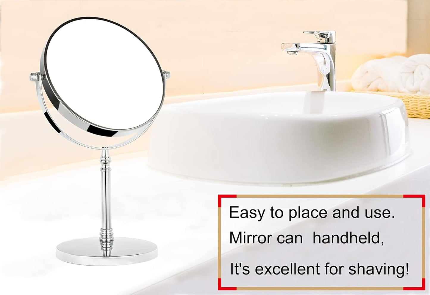 TAOKEY 8" Makeup Mirror with 10X Magnification, Double Sided, Round NEW