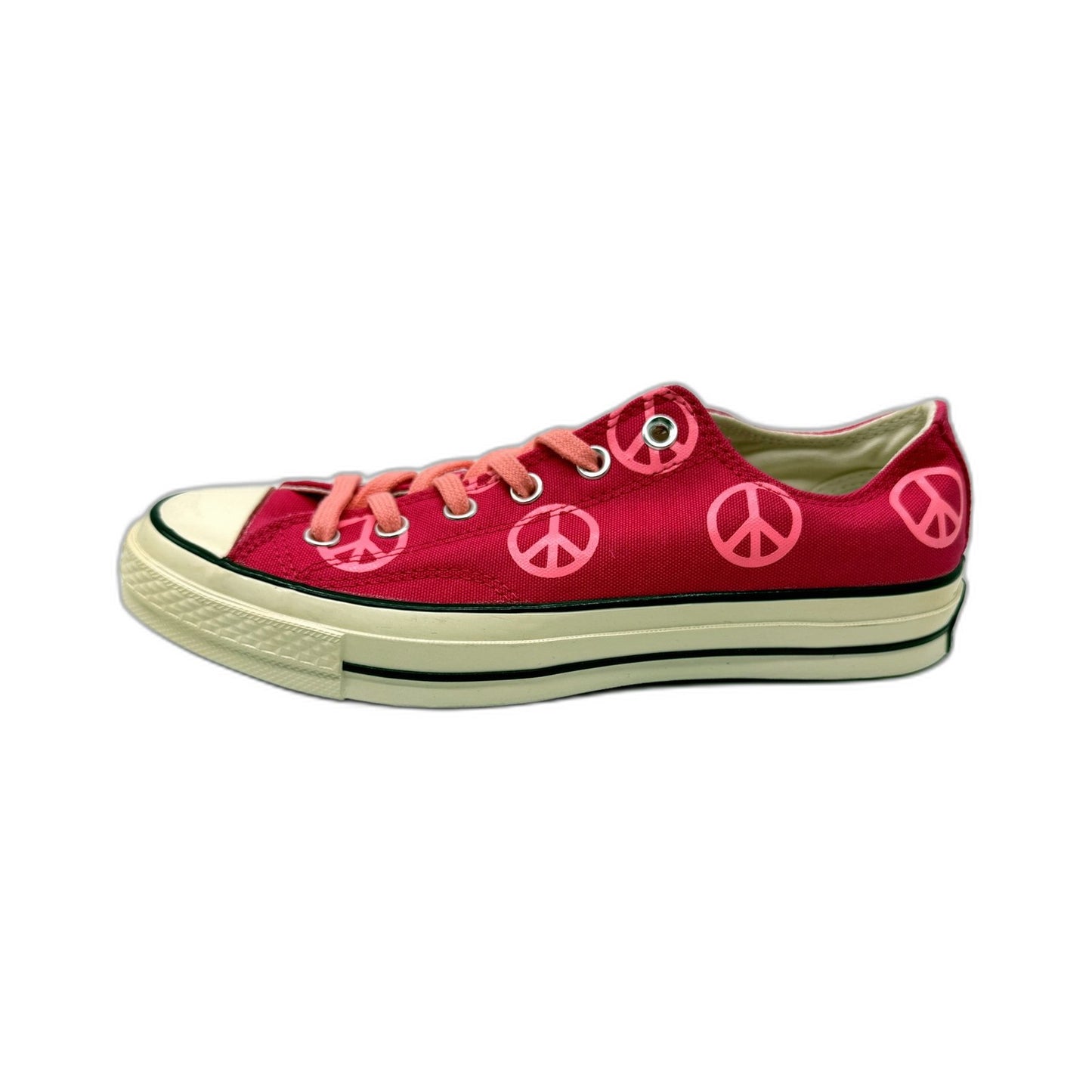 Converse Unisex All Star Hot Pink PEACE Canvas Sneakers Size US M8 W10 DEMO