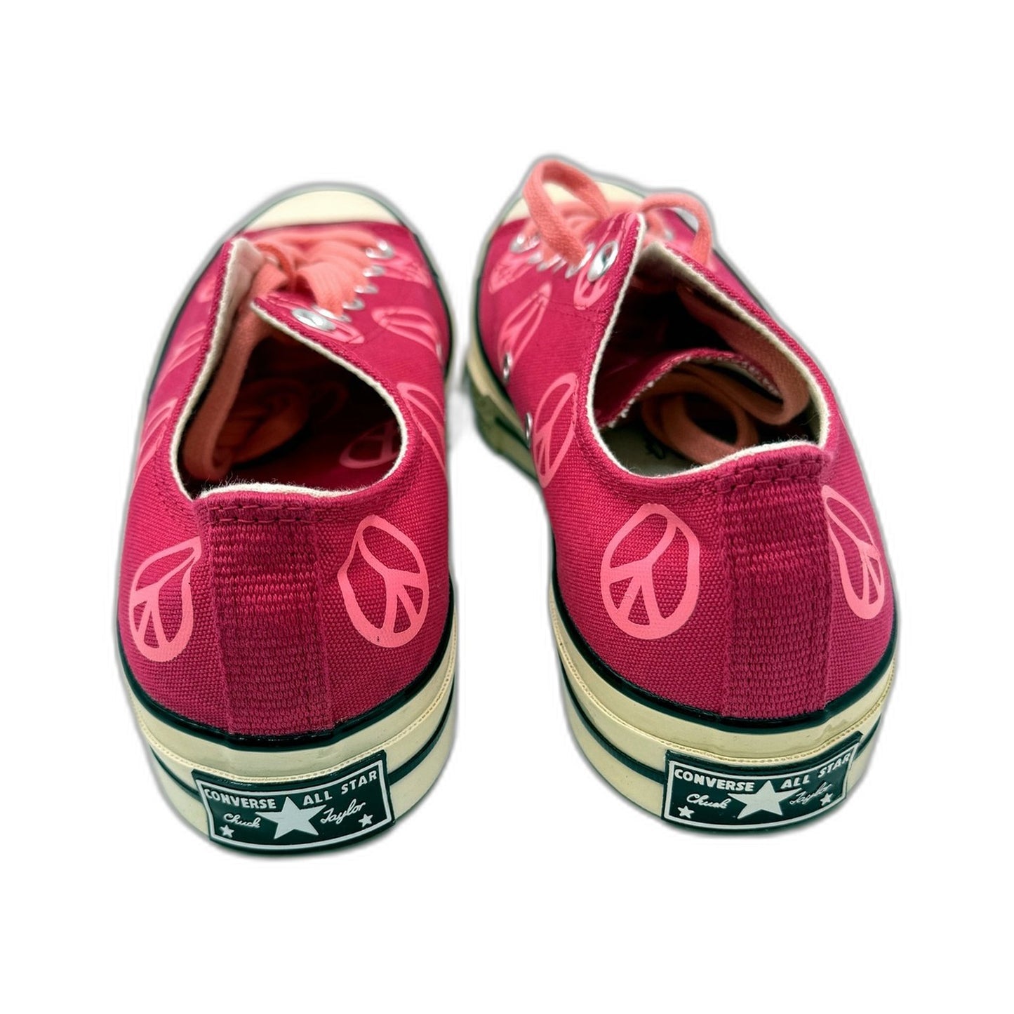 Converse Unisex All Star Hot Pink PEACE Canvas Sneakers Size US M8 W10 DEMO