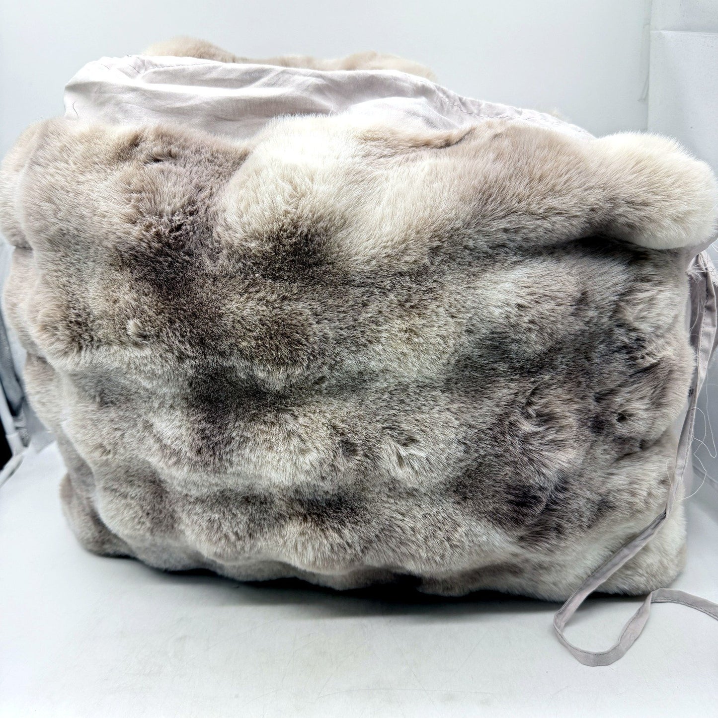 Soft & Luxurious Faux Fur Quilt Cover Set Textured Bedding Cream & Tan QUEEN NEW