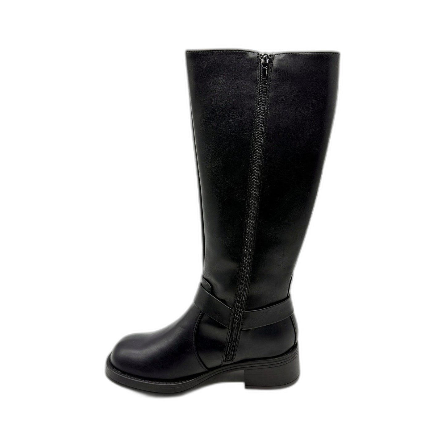 Therapy Womens Black Faux Leather Knee-High Zip Up Boots Size US 6 DEMO