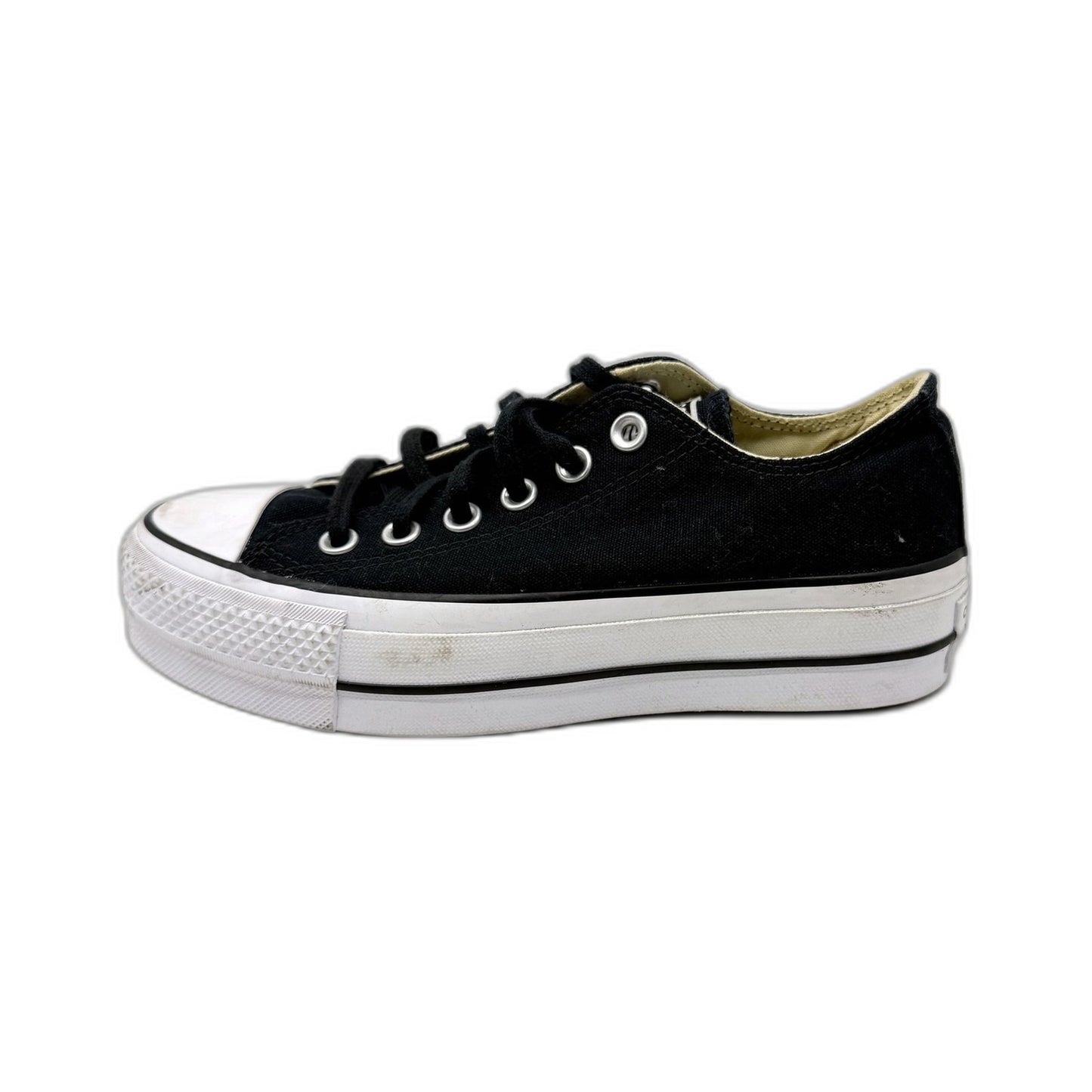 Converse All Star Womens Black Canvas Platform Sneakers US 6 EUR 36.5 DEMO