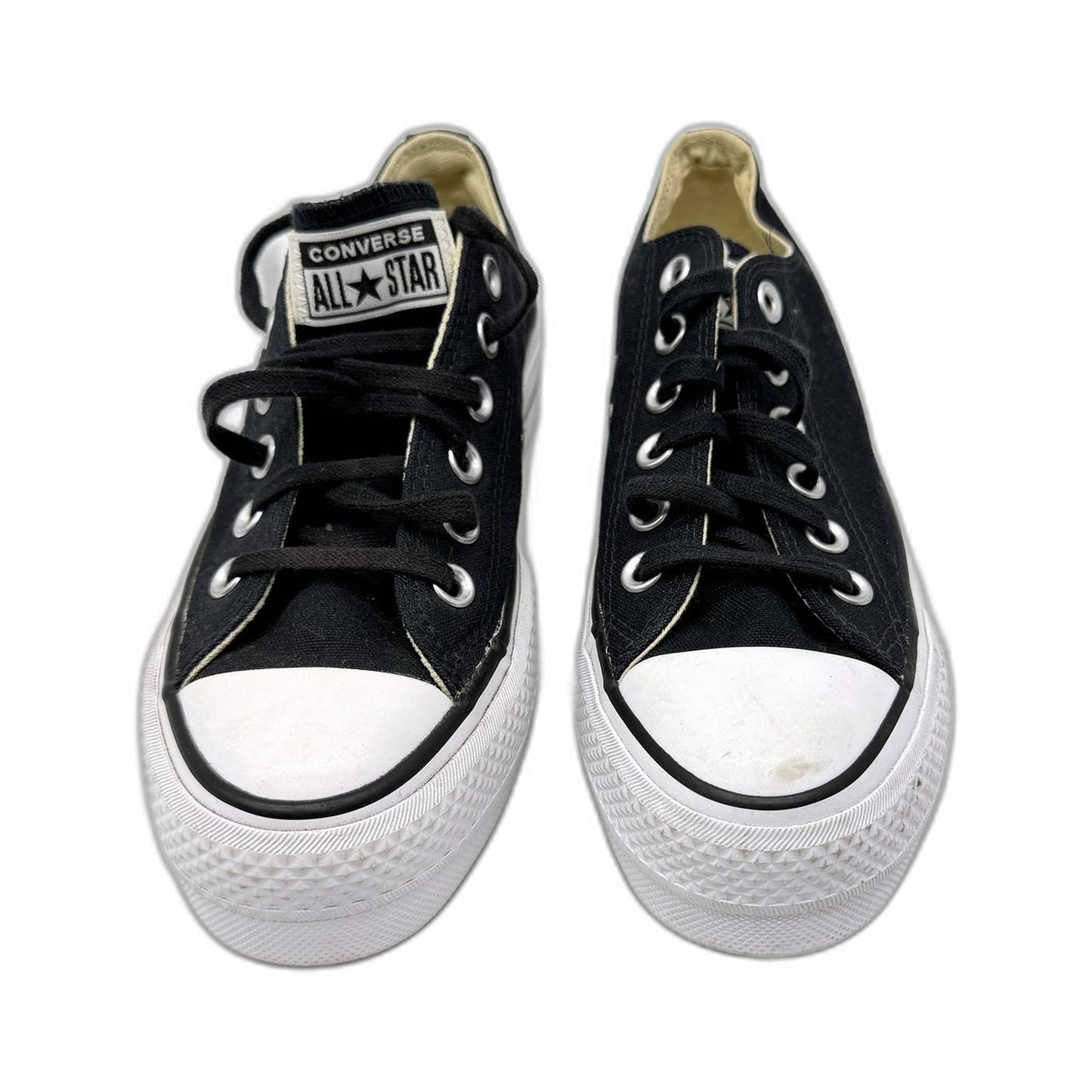 Converse All Star Womens Black Canvas Platform Sneakers US 6 EUR 36.5 DEMO