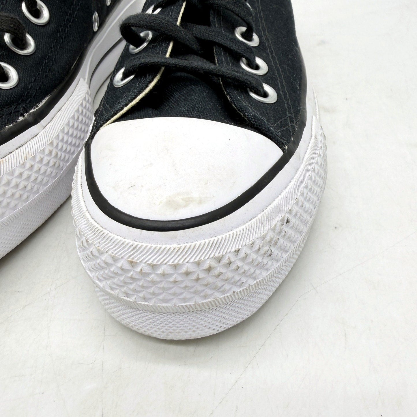 Converse All Star Womens Black Canvas Platform Sneakers US 6 EUR 36.5 DEMO