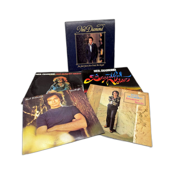 VINTAGE Legendary Neil Diamond Classic Rock Vinyl Record Albums 5-Piece Set