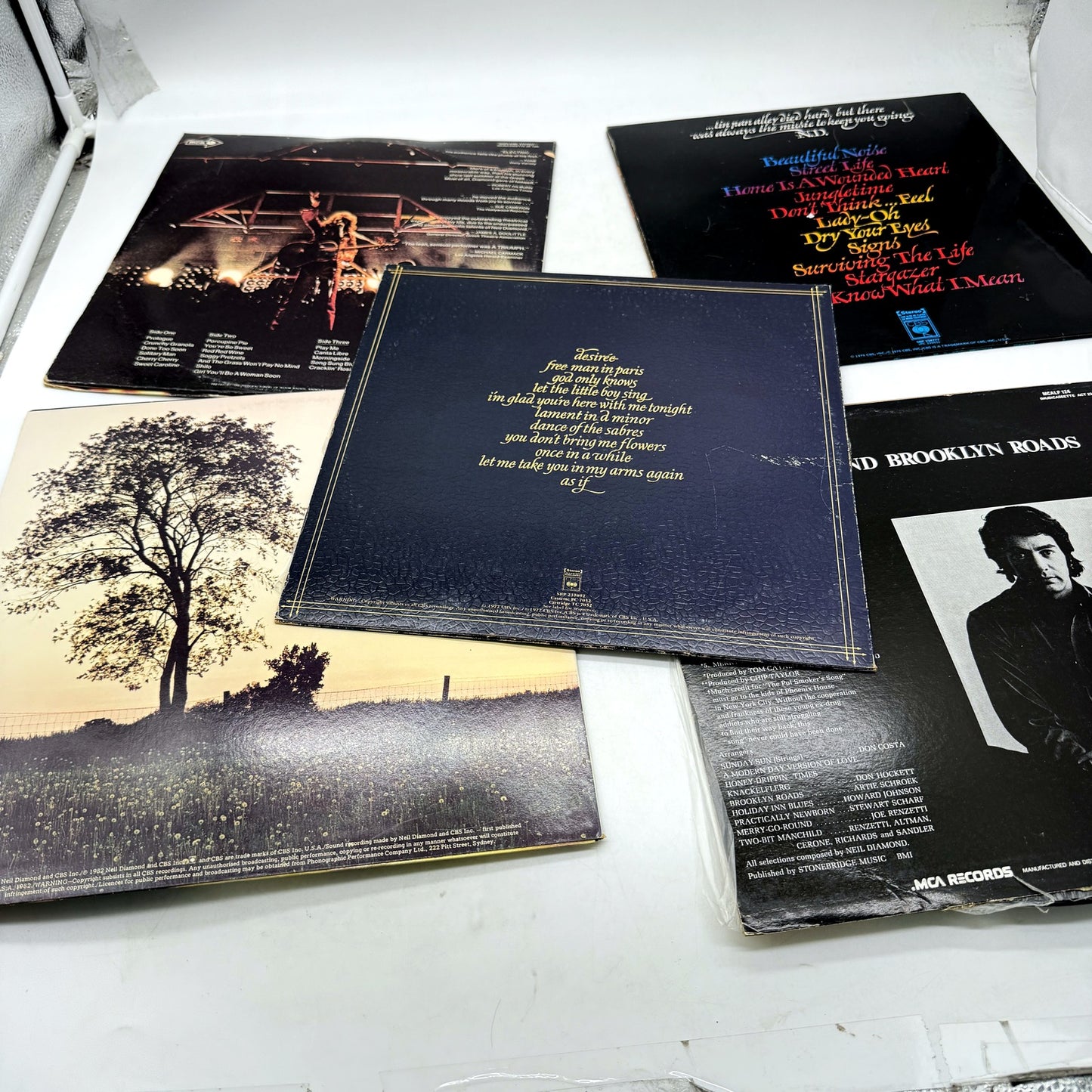 VINTAGE Legendary Neil Diamond Classic Rock Vinyl Record Albums 5-Piece Set