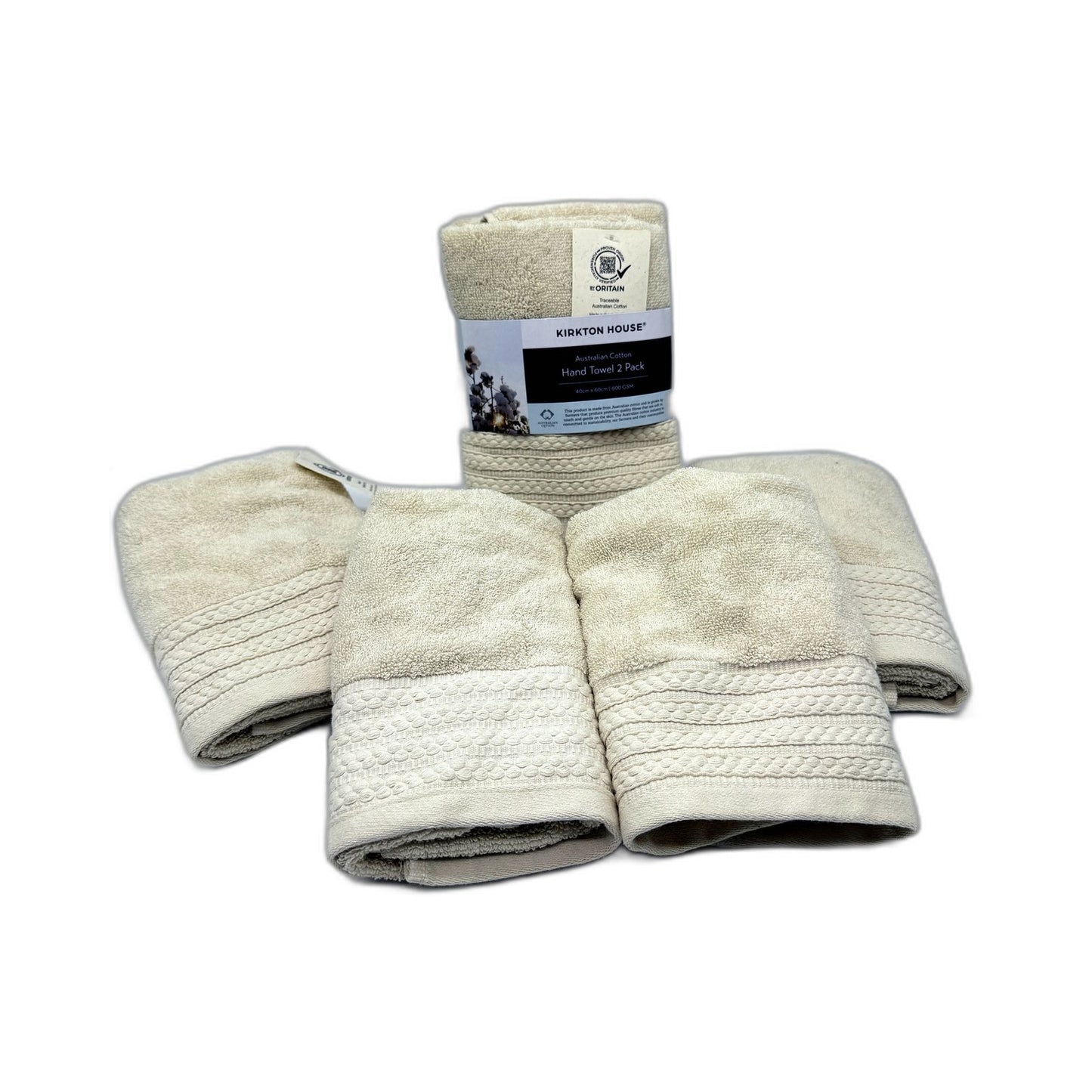 Australian Cotton 6 Piece Beige Hand Towel Set Soft Absorbent Bathroom NEW