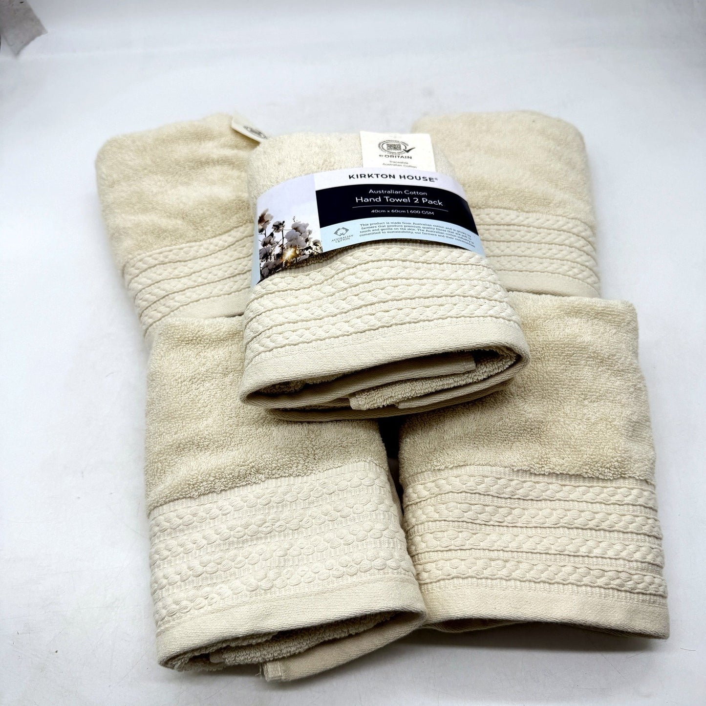 Australian Cotton 6 Piece Beige Hand Towel Set Soft Absorbent Bathroom NEW