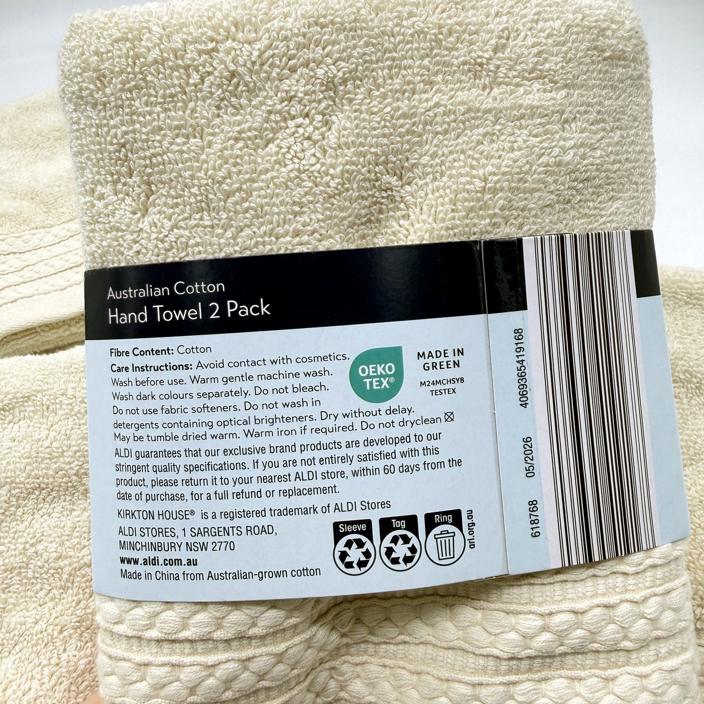 Australian Cotton 6 Piece Beige Hand Towel Set Soft Absorbent Bathroom NEW