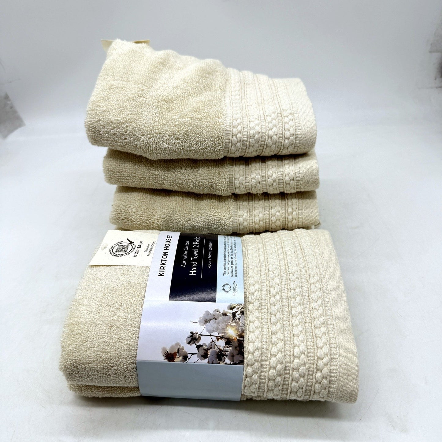 Australian Cotton 6 Piece Beige Hand Towel Set Soft Absorbent Bathroom NEW