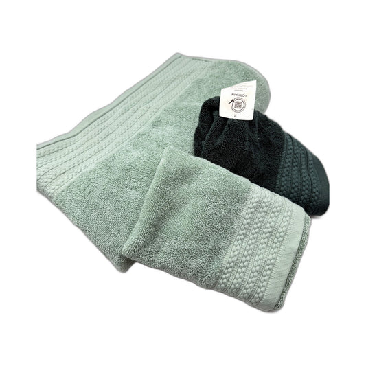 Aust Cotton Green Bath Sheet & 2 Hand Towel Set - Soft, Absorbent Bathroom NEW