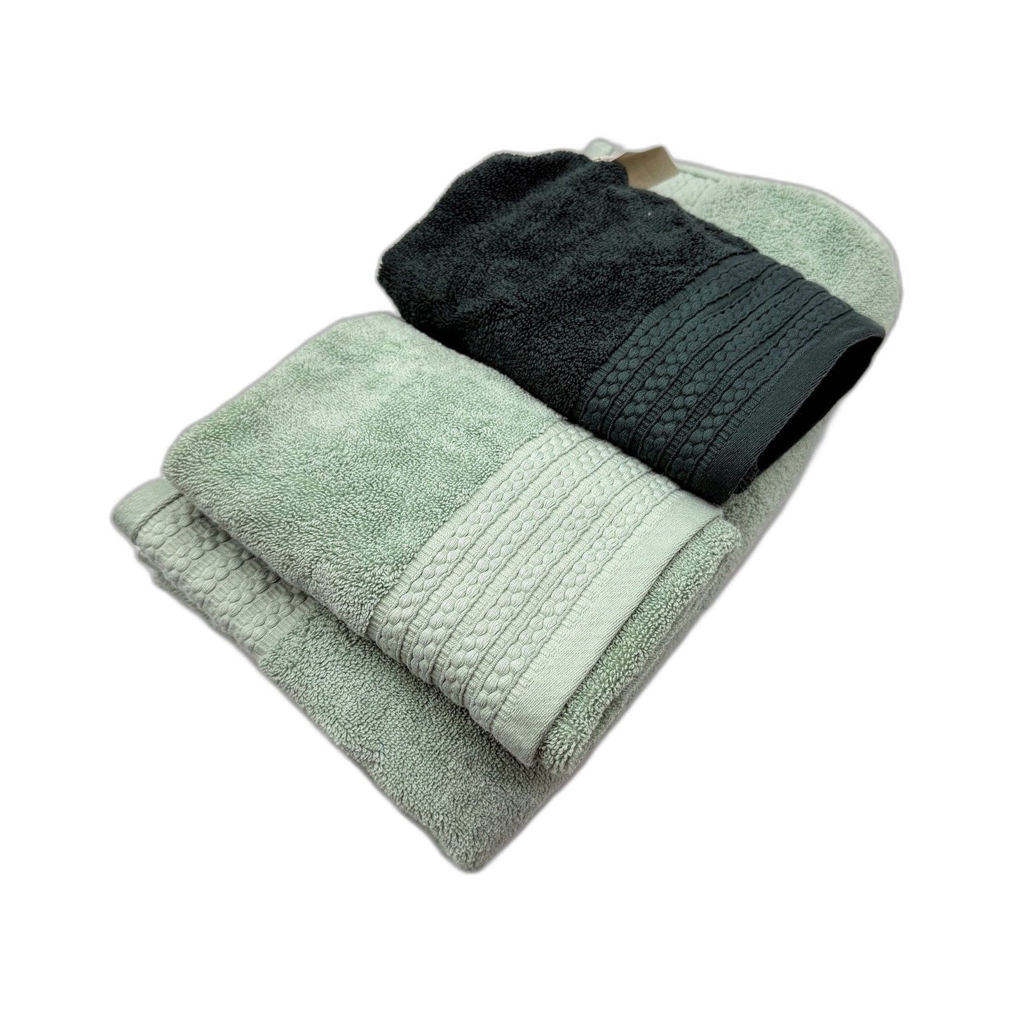 Aust Cotton Green Bath Sheet & 2 Hand Towel Set - Soft, Absorbent Bathroom NEW