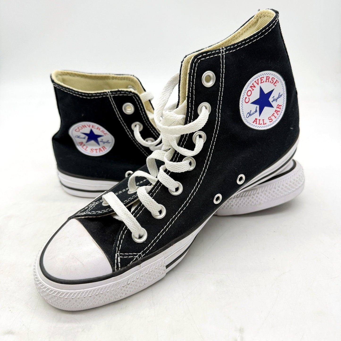 Converse Unisex All Star Black Canvas High Top Sneakers US Mens 6 Women 8 DEMO