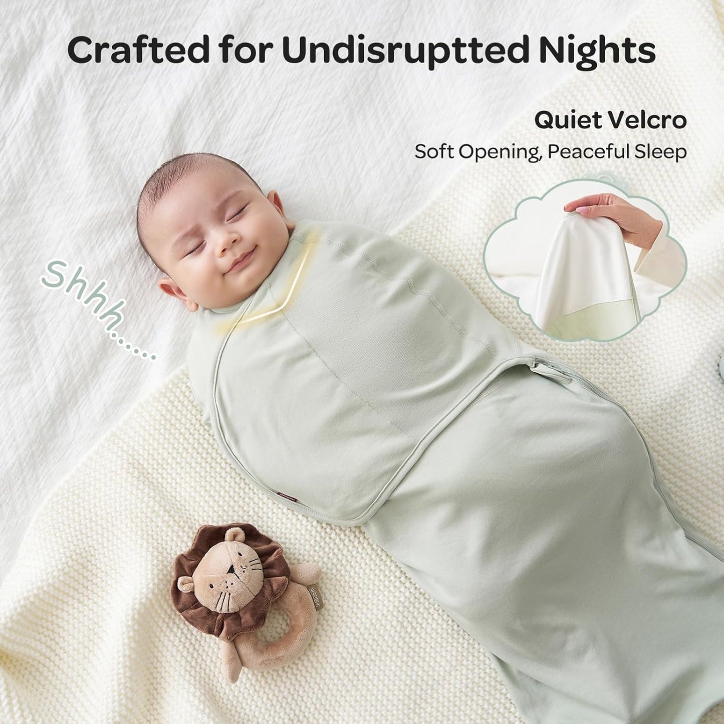 Momcozy Swaddles for Newborns Quiet Fastener Serenity One Size 0-3 Months NEW