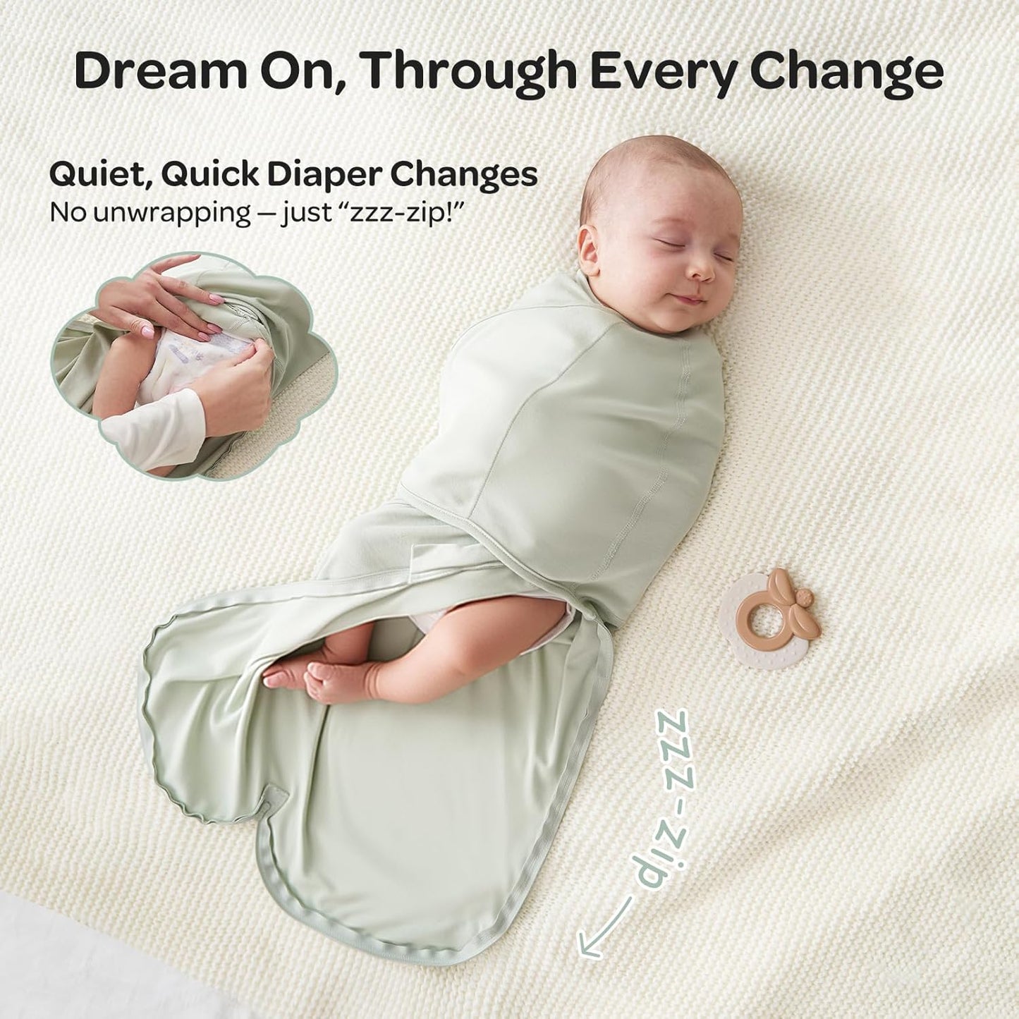 Momcozy Swaddles for Newborns Quiet Fastener Serenity One Size 0-3 Months NEW