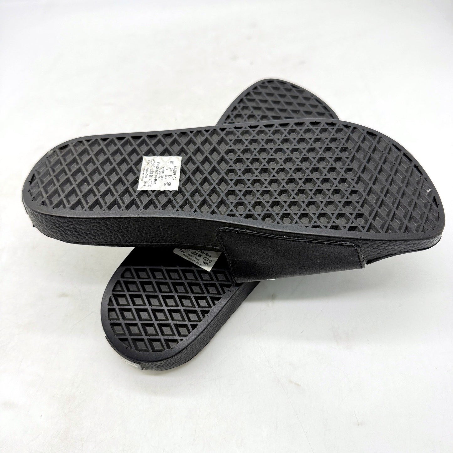 Vans Mens Black Slide-On Slides Sandals Athletic US 8 Casual Comfort DEMO