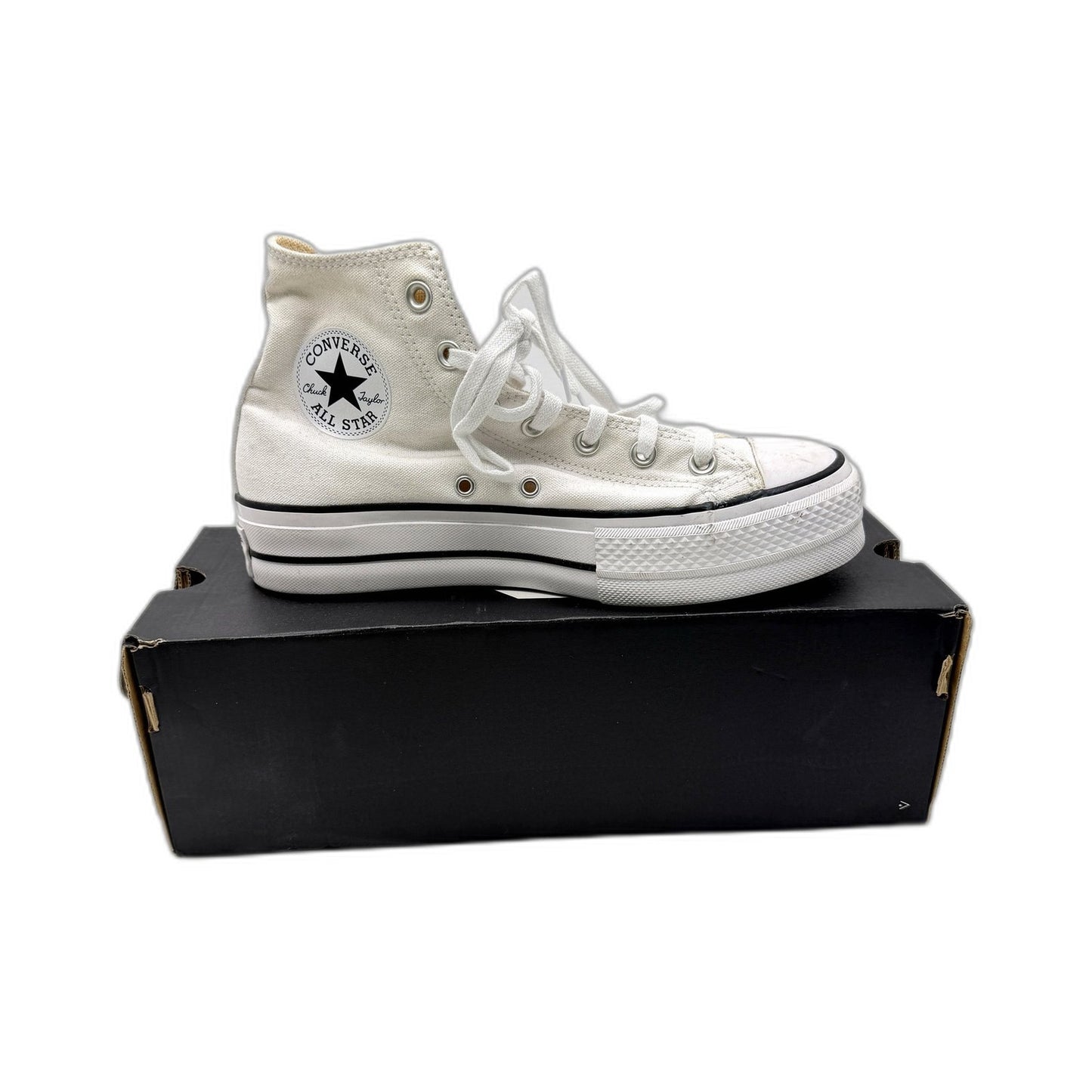 Converse Womens All Star Hi Optical White Canvas Chunky Sneakers US Size 8 DEMO
