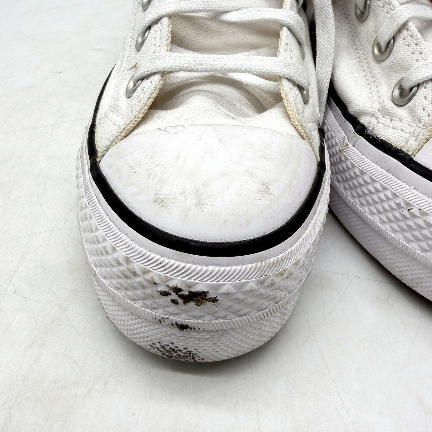 Converse Womens All Star Hi Optical White Canvas Chunky Sneakers US Size 8 DEMO