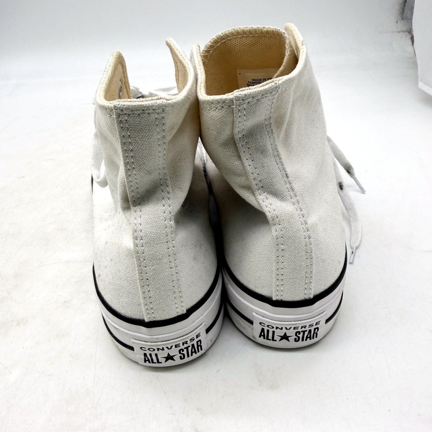 Converse Womens All Star Hi Optical White Canvas Chunky Sneakers US Size 8 DEMO